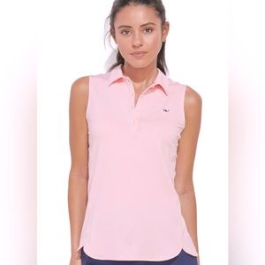 VINEYARD VINES STRIPED SLEEVELESS POLO SHIRT L